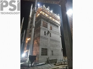 November elején elkészült a gyártócsarnok lépcsőház magjának csúszózsalus kivitelezése